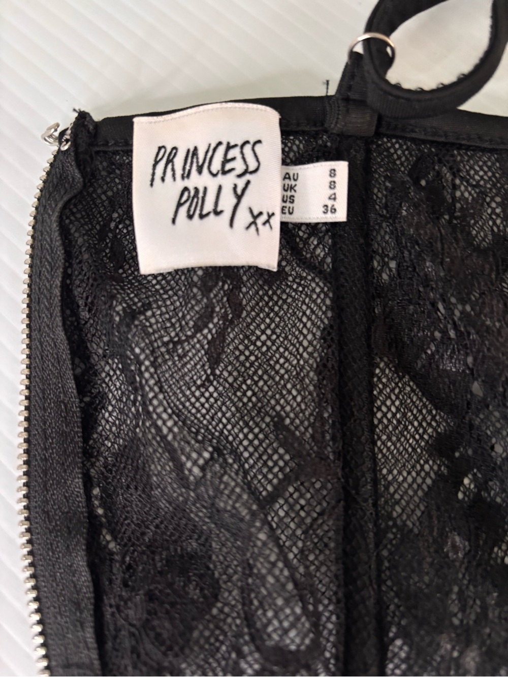 Princess Polly Black Lace Corset OS Goth Glam - Picture 10 of 13
